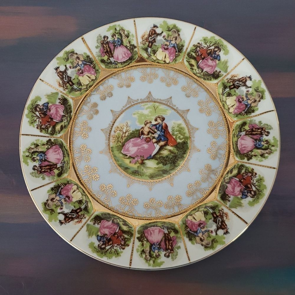 Vintage Arnart Fragonard Royal Vienna Love Story Courting Couple Dinner …